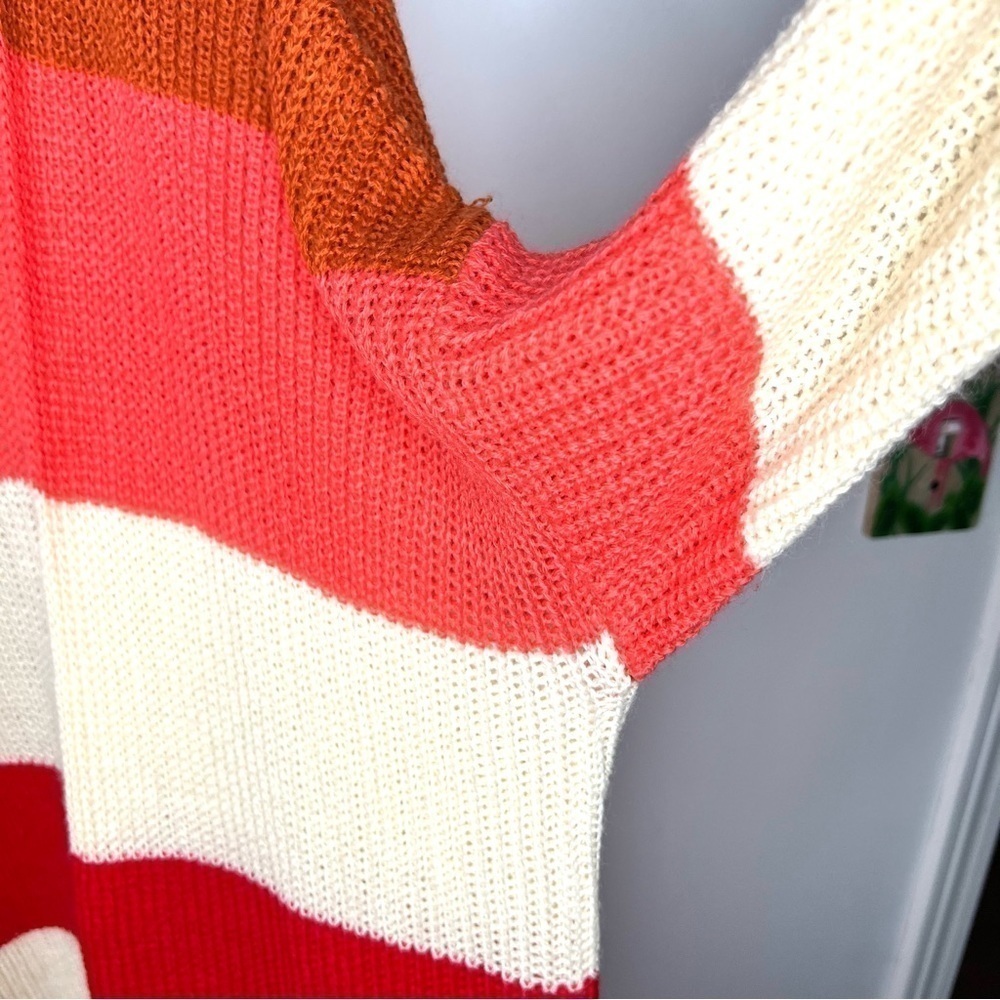 Pink Lily Boutique Colorblock Chunky Stripe Knitted Tunic Length Long Cardigan - Picture 13 of 15